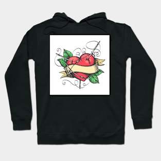 Red Heart Pierced By Needles and Barbed Wire Hoodie